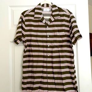 Onia Striped Button Down 100% viscose!
